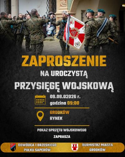 Zapraszamy na uroczystą przysięgę wojskową w Grodkowie!