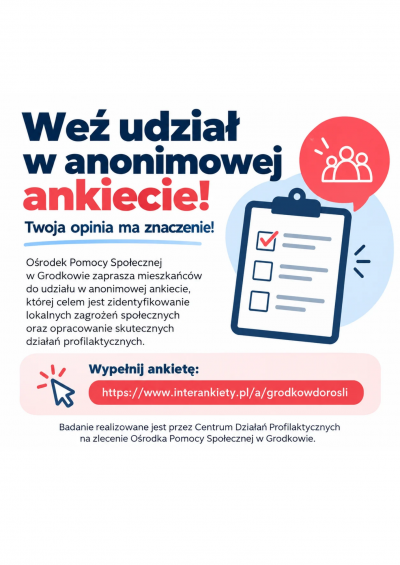 Weź udział w anonimowej ankiecie – Twoja opinia ma znaczenie!
