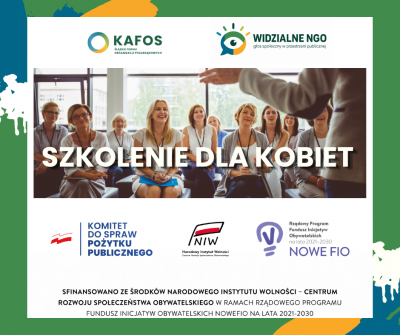 Bezpłatne szkolenie dla kobiet działających w organizacjach pozarządowych