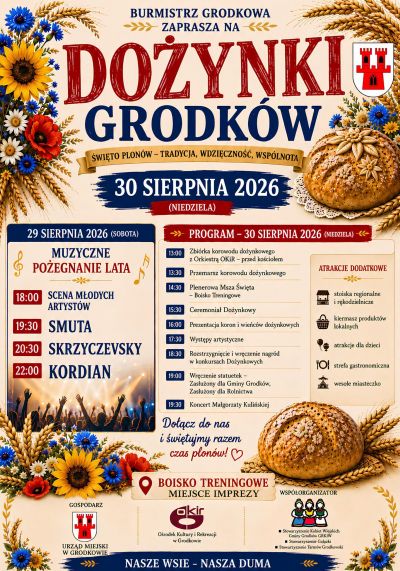 Dożynki gminne 2026 w Grodkowie – zapraszamy!